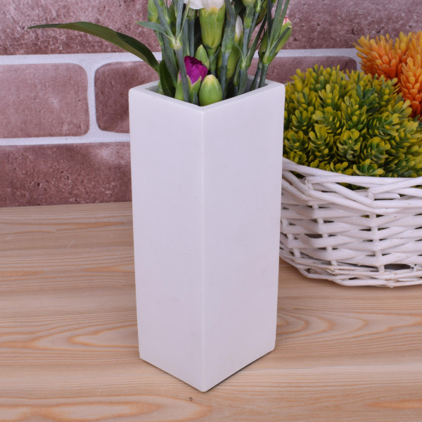 Vase "Becca" Design Deko aus Beton weiß