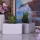 Design Blumentopf "Stacy" aus Beton weiß dreieckig