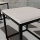 Beistelltisch - Höhe 42 cm - Robuste Beton-Optik Tischplatte, Stabiles Metallgestell - Perfekt für Wohnzimmer, Schlafzimmer & Büro